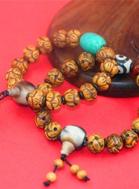 牦牛骨雕花复古饰品手玩把件