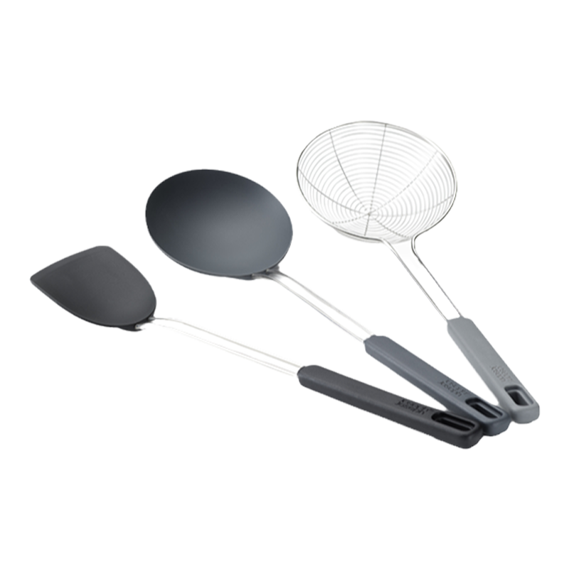 JosephJoseph 厨房家用硅胶汤勺子不锈钢过滤网漏勺锅铲捞勺10576