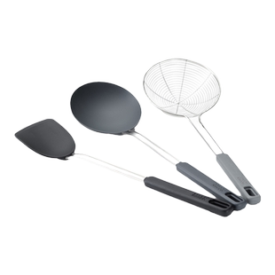 JosephJoseph 厨房家用硅胶汤勺子不锈钢过滤网漏勺锅铲捞勺10576