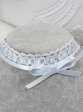 淡蓝双层叠戴蕾丝项链choker项圈锁骨链少女甜妹蝴蝶结lolita可爱