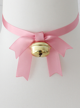 粉色铃铛锁骨链项链choker颈饰环春日野穹同款cos可爱