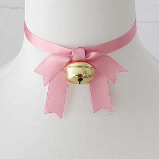 粉色铃铛锁骨链项链choker颈饰环春日野穹同款cos可爱