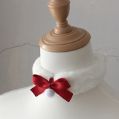 圣诞酒红蝴蝶结毛球毛绒项圈锁骨链颈饰choker少女甜妹puppy可爱