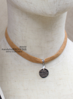 废土风百搭饰品简约个性秋冬日韩锁骨链项链chocker独特小众棕色