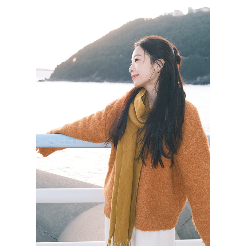 韩系复古毛衣宽松加厚针织衫上衣
