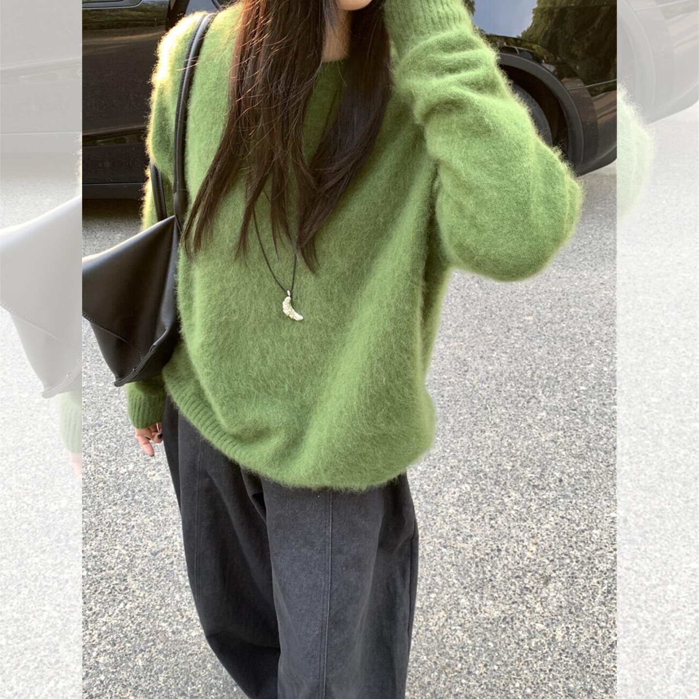 慵懒风马海毛毛衣宽松软糯针织衫