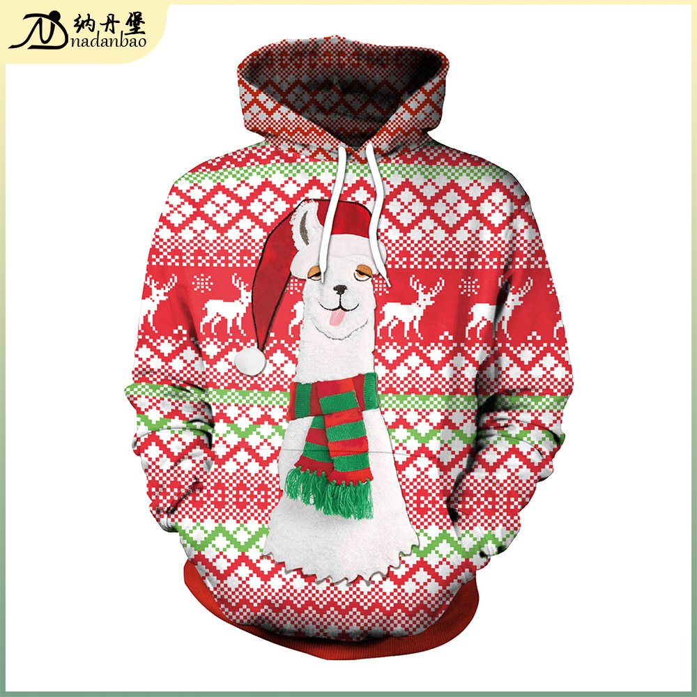 圣诞3D数码印花情侣卫衣