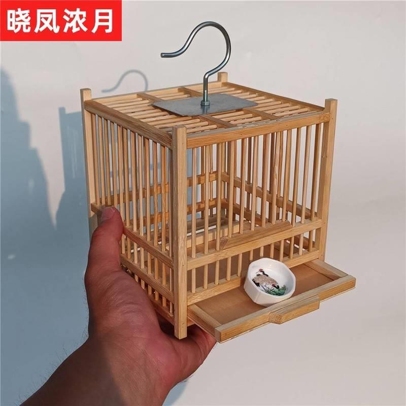 大蝈蝈活虫笼子竹制精品大号竹子高端蚂蚱笼子装蛐蛐笼子多格竹编