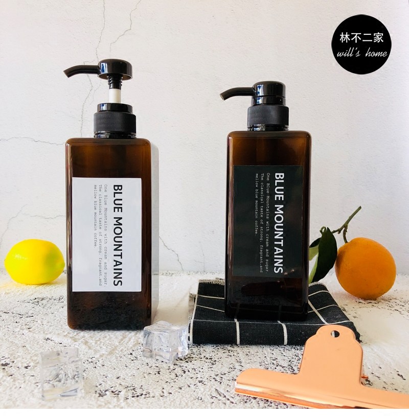 ins北欧四方瓶子洗发水沐浴露乳液瓶按压分装塑料瓶大容量650毫升,家庭/个人清洁工具,乳液器,淘宝优惠券,粉丝福利购,淘宝优惠卷