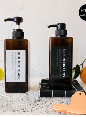 ins北欧四方瓶子洗发水沐浴露乳液瓶按压分装塑料瓶大容量650毫升