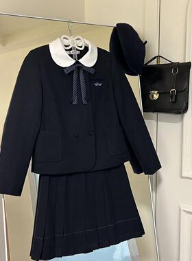 张不烦原创【昭和少女】双排扣圆领西服套装少女学院温柔风jk