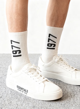 FOG新款街头欧美FOG复线ESSENTIALS数字1977中筒长筒袜子男女ins