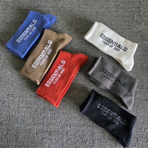 高街头justin潮牌ess长筒socks复线棉长袜子高帮中筒工装街舞Fog