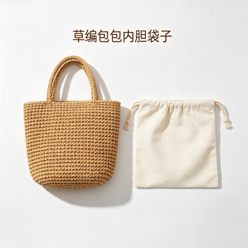 草包内胆束口袋空白棉麻帆布抽绳袋定做棉布环保束口包印内胆包