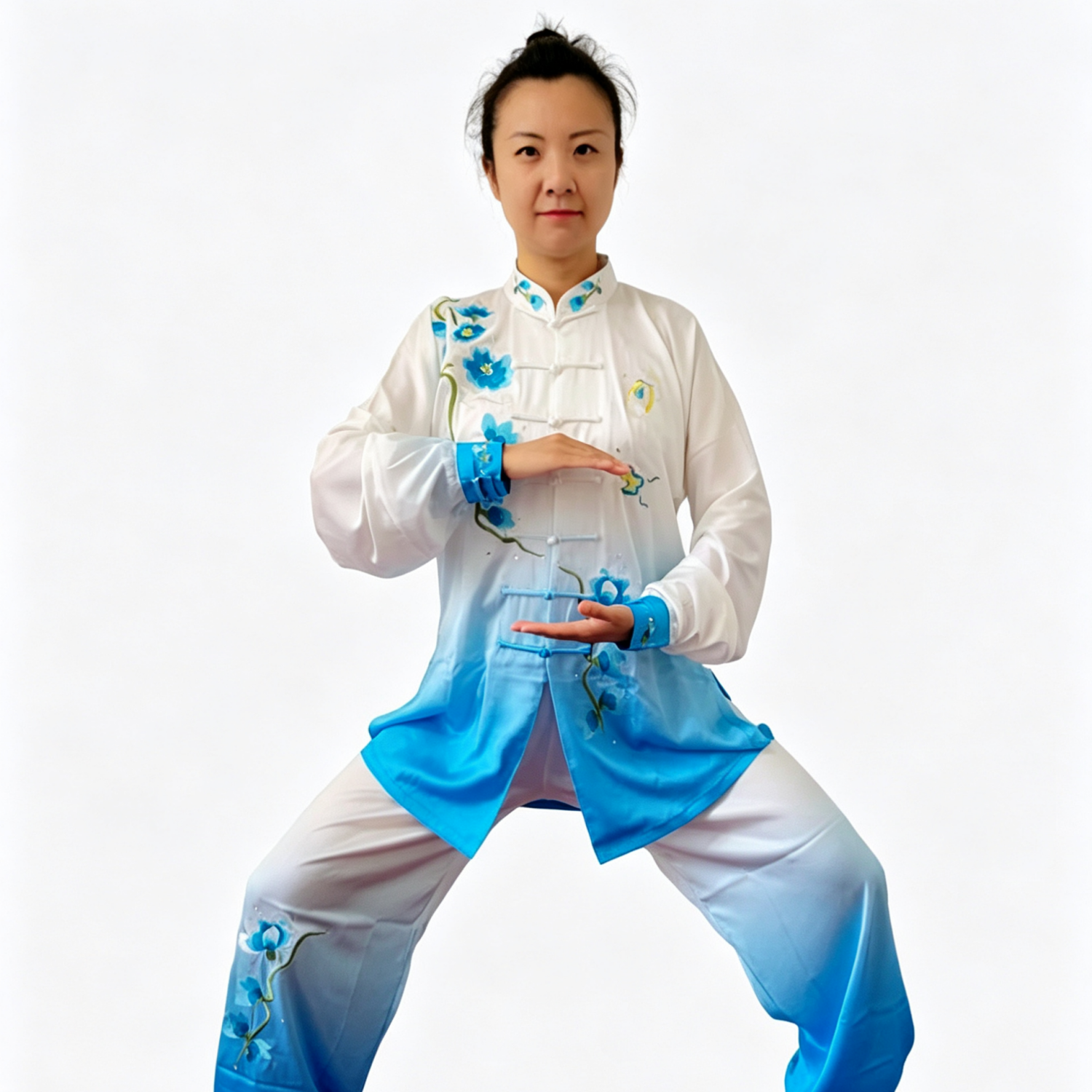 玉兰花渐变色太极服男女款
