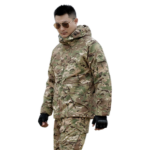 迷彩冲锋衣外套男女冬季加绒CP三件套户外战术套装登山蛙服工作服
