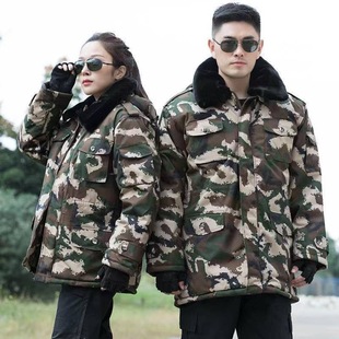 新款军大衣冬季加厚迷彩棉服男款棉大衣中长款作训外套劳保工作服