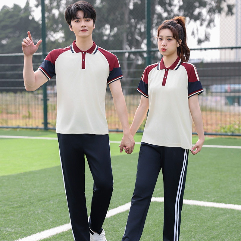 新款校服夏季中学生男女运动服宽松版学院风初高中生休闲大码班服
