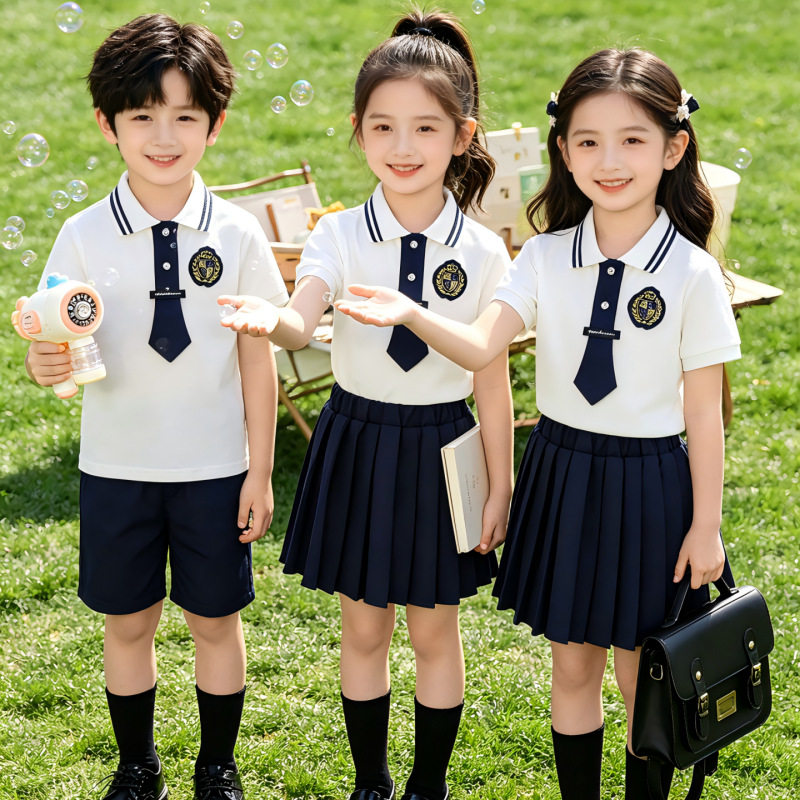 夏季小学生校服毕业照班服短袖套装儿童学院夏天运动会幼儿园园服