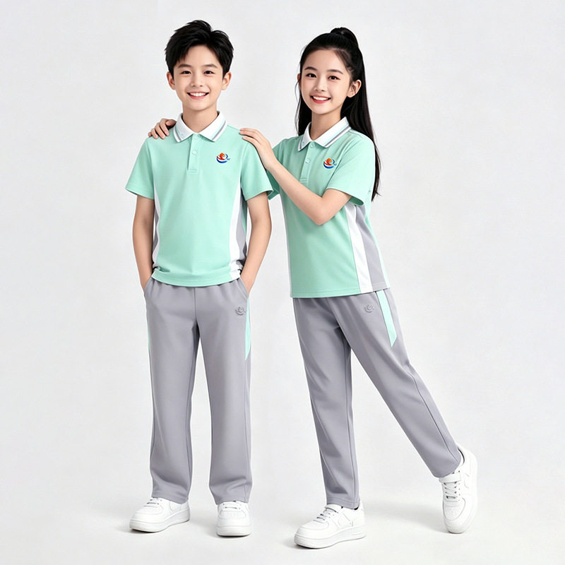 江西省宜春市中小学生统一校服幼儿园班服套装夏季短袖儿童polo衫