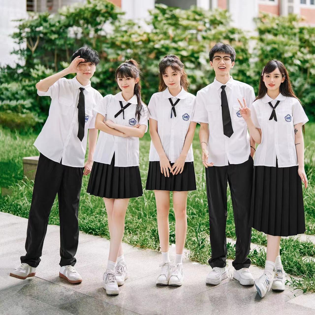 台湾校服套装附中学生jk制服白衬衫初高中生学院毕业照夏季班服