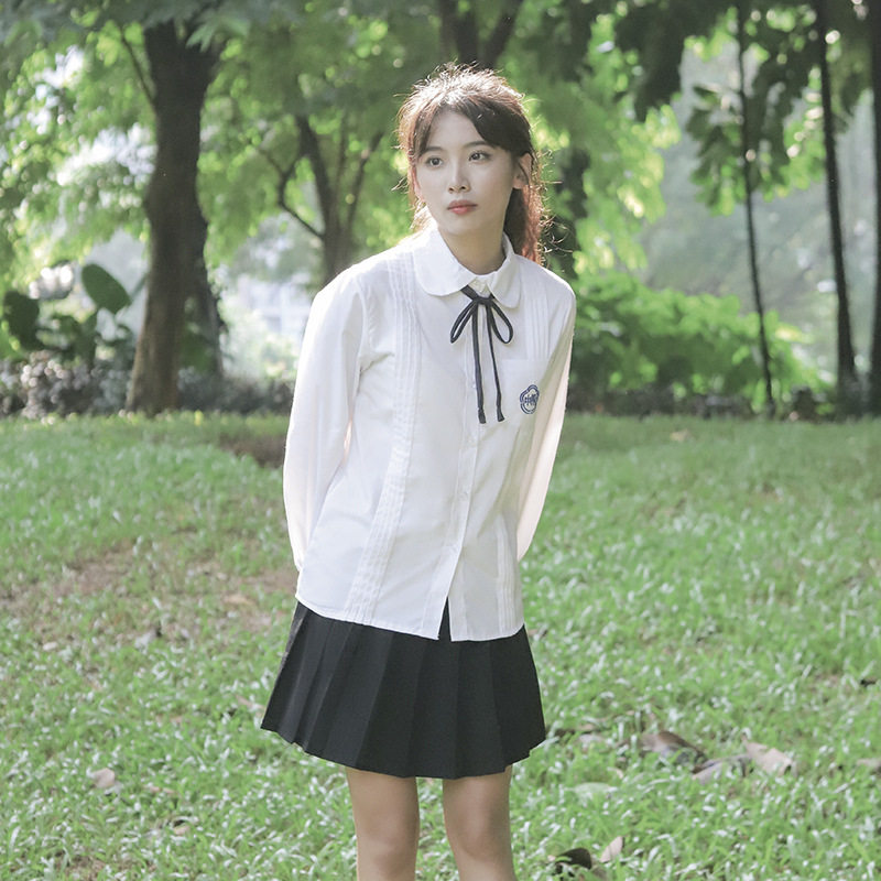 台湾校服套装附中学生夏季jk制服衬衫风琴褶高中初中毕业合唱班服