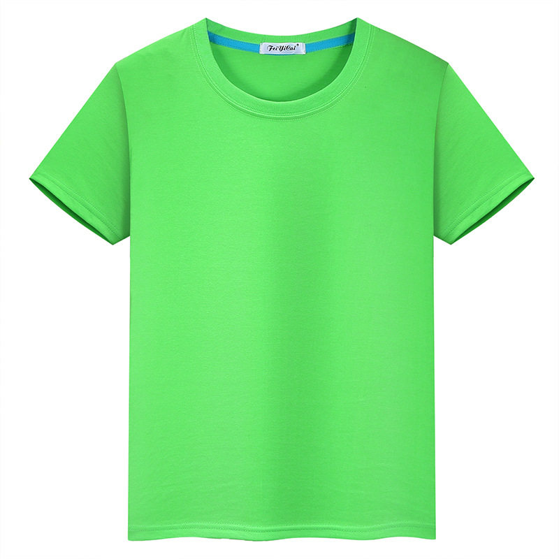 儿童短袖t恤 纯白色男童班服女宝宝小孩半袖纯棉体恤校服现货批发