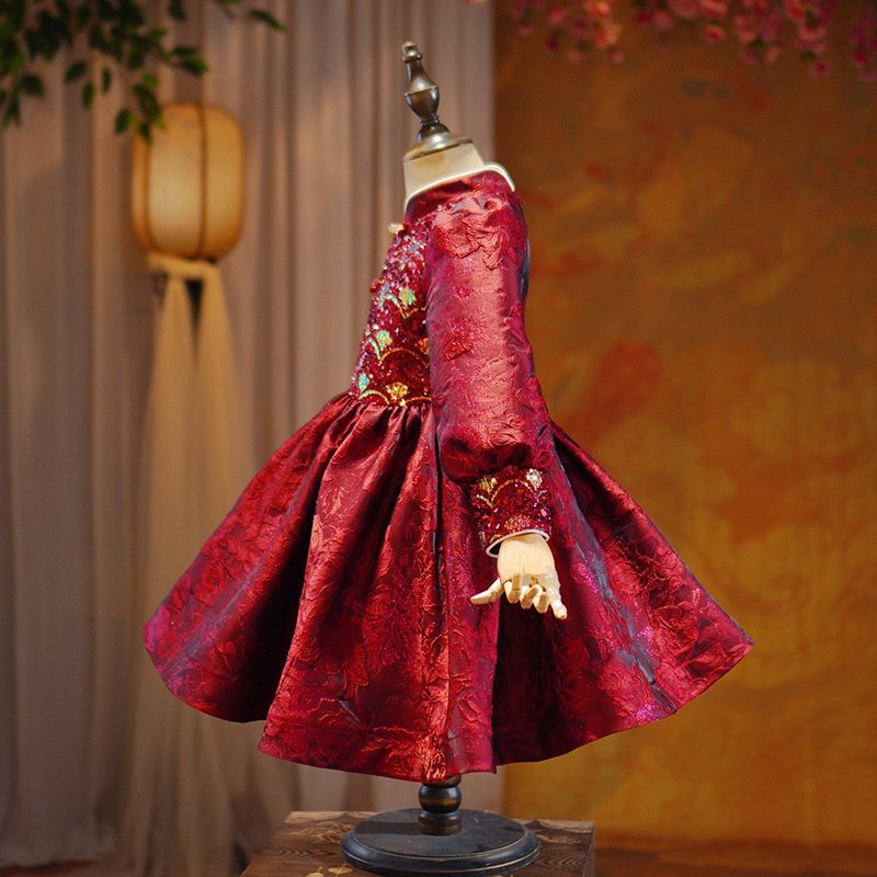 女童连衣裙长袖加绒冬款保暖拜年服公主裙小女孩儿童裙子过年衣服,童装/婴儿装/亲子装,连衣裙,淘宝优惠券,粉丝福利购,淘宝优惠卷