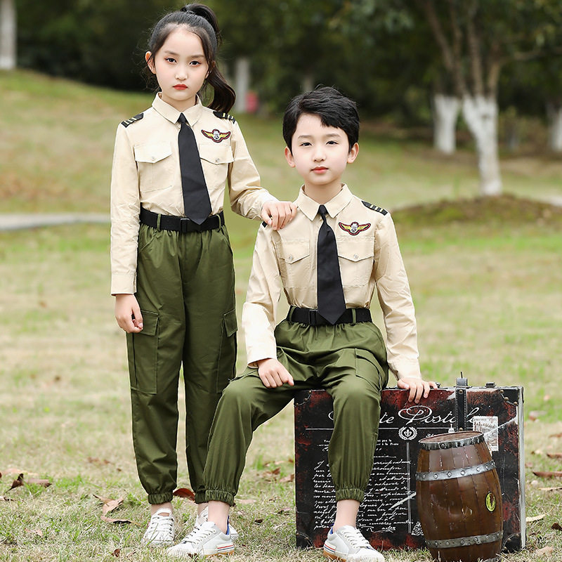 儿童军装制服套装小学生幼儿园校服男女孩合唱服演出服夏令营军训