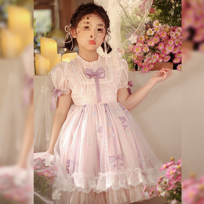 女童连衣裙2025夏季新款洋气儿童花童婚礼礼服小女孩洛丽塔公主
