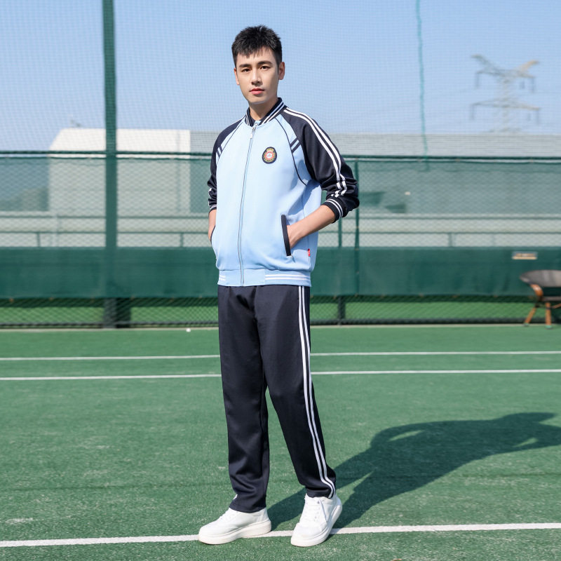 新款学院风春夏季校服套装小学初中生高中学生运动会班服批量大量