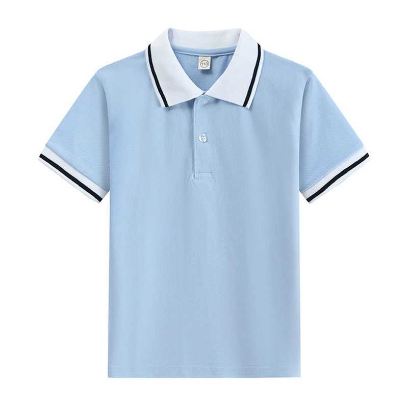儿童白色POLO衫T恤夏季中小学生校服短袖幼儿园园服体恤纯棉夏装
