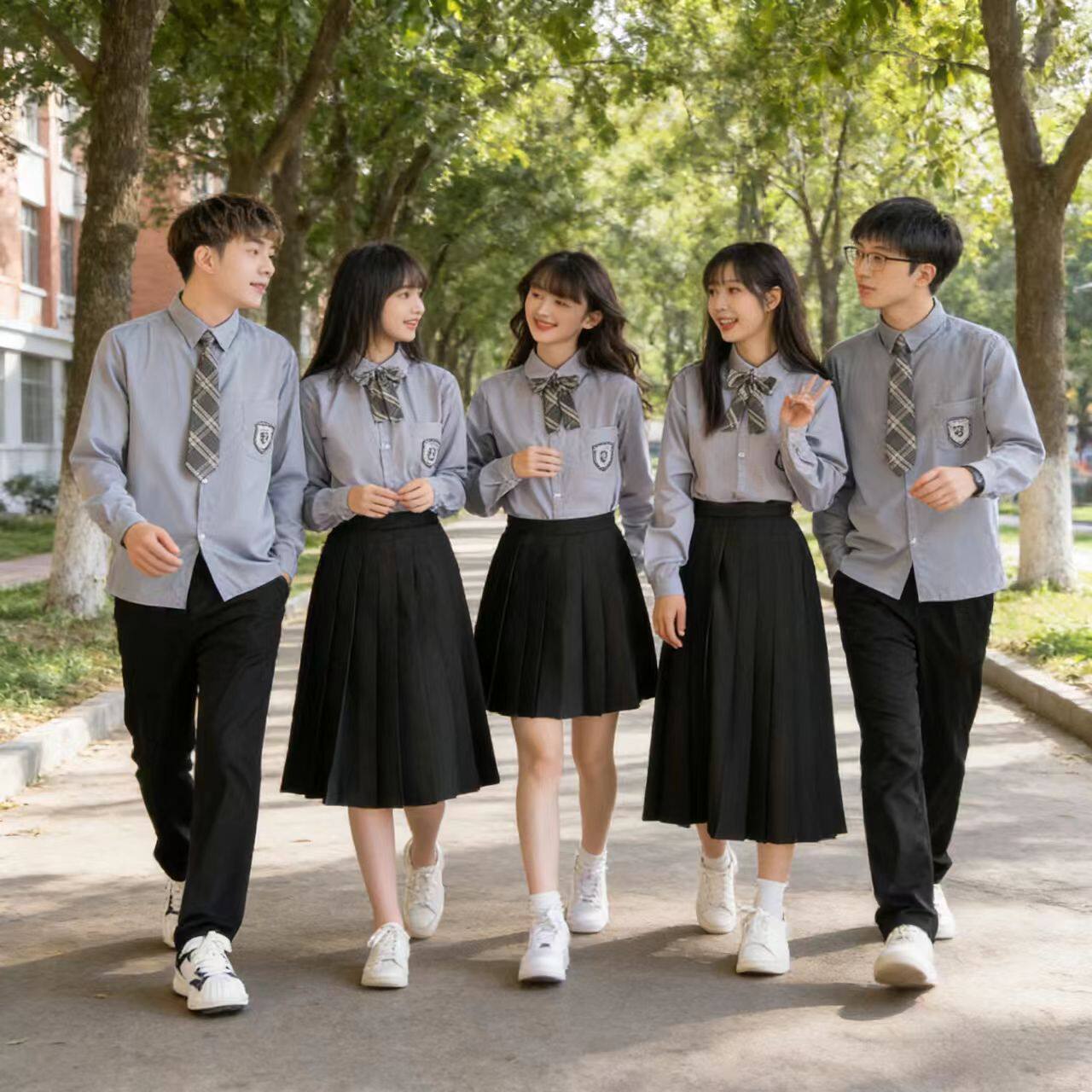 合唱诗歌朗诵演出服装学院风初中生校服高中生学院风中国班服套装