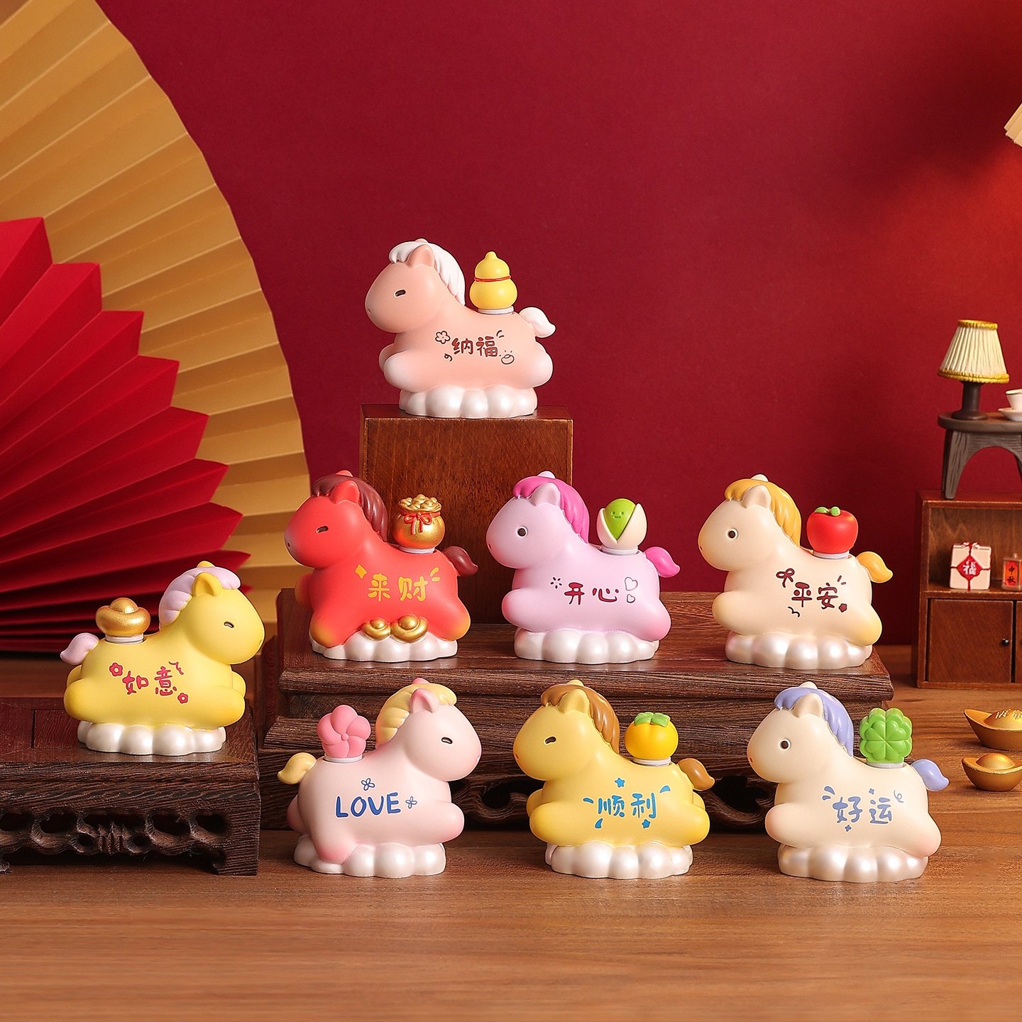 马年新款吉祥物趣玩公仔摆件