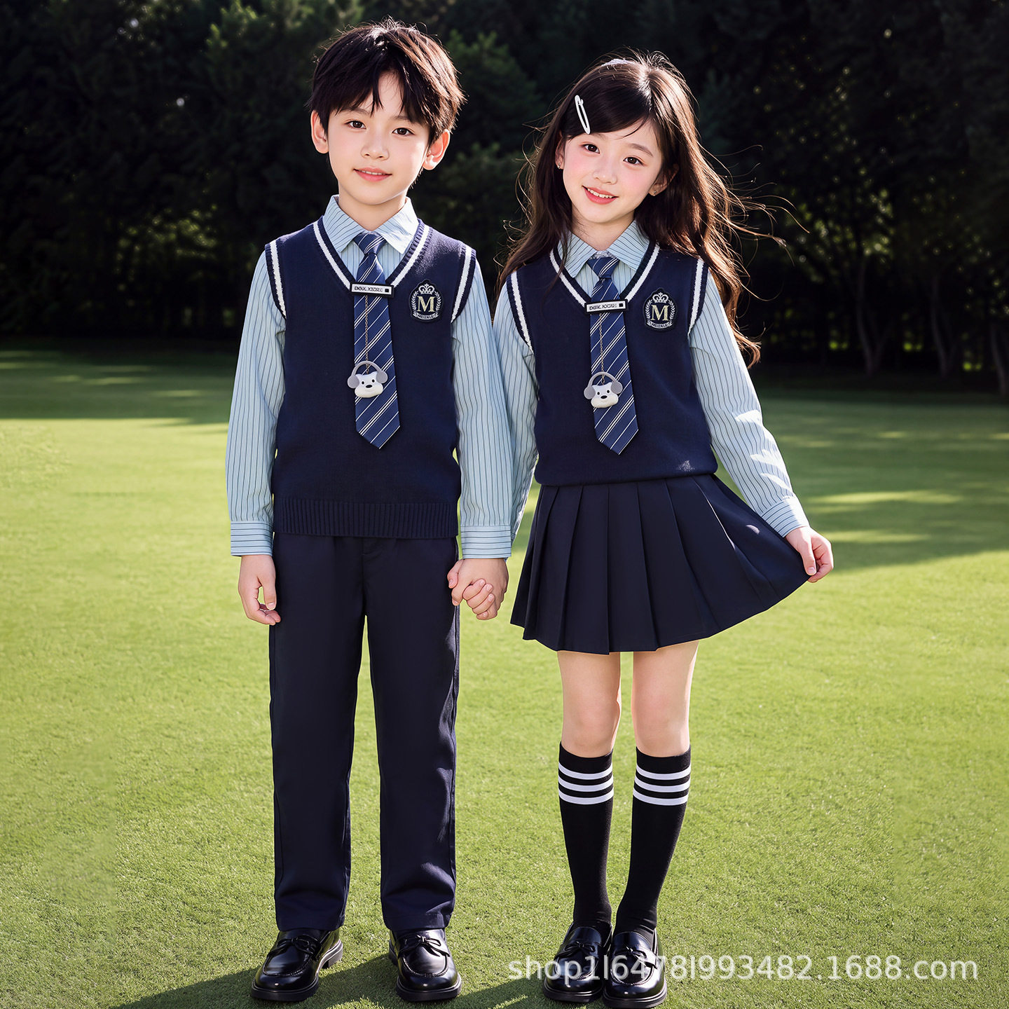 班服小学生套装英伦风幼儿园园服春秋款儿童合唱演出服校服三件套