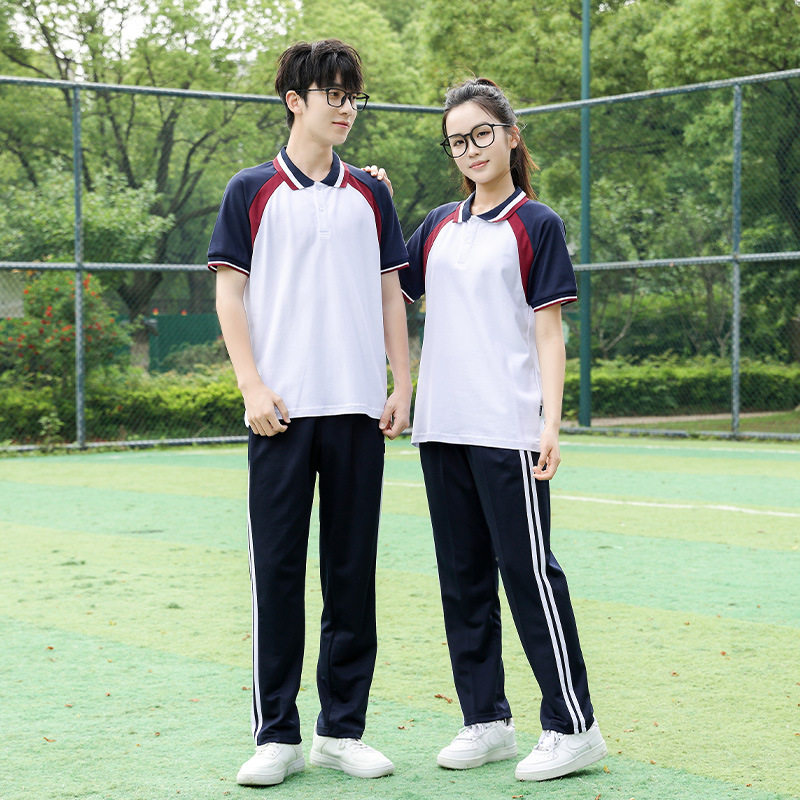 夏装小学生校服短袖套装学院风初中高中生运动班服团校服小学生