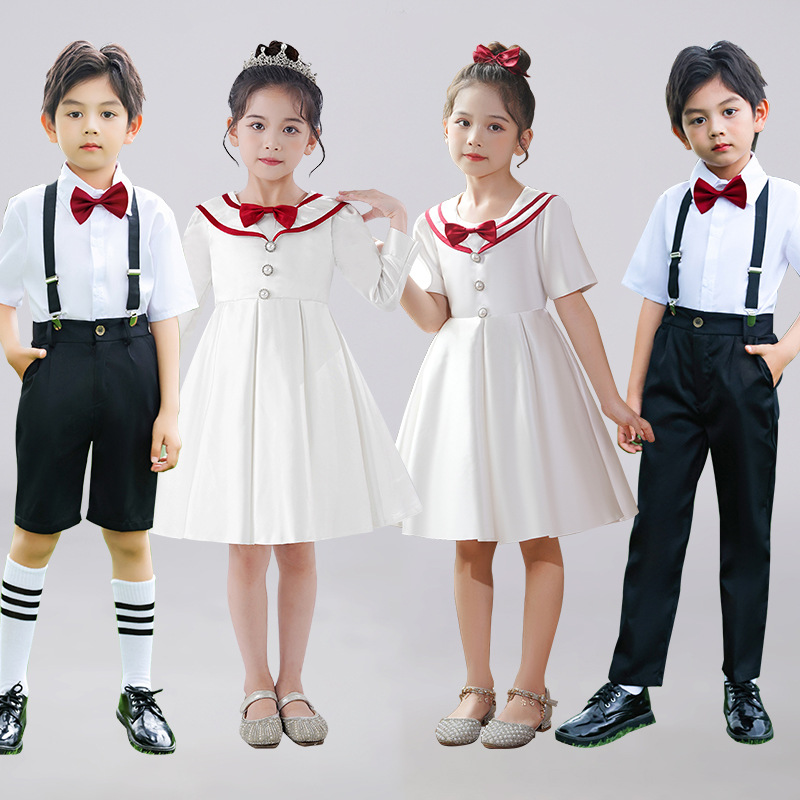 儿童合唱服演出服主持女童公主裙钢琴礼服中小学生朗诵比赛表演