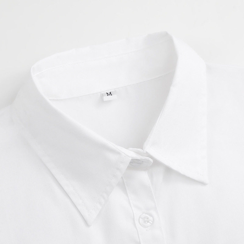 白衬衫女长袖高中学生毕业校服大码班服上衣打底jk基础款内搭衬衣