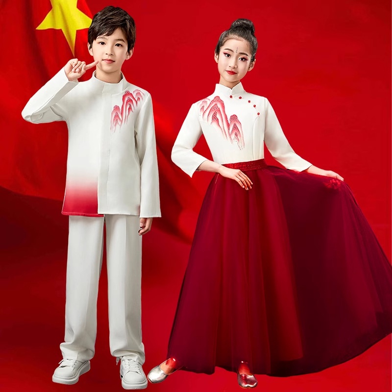 国庆儿童节演出服诗歌朗诵小学生大合唱服装演讲男女童爱国朗诵