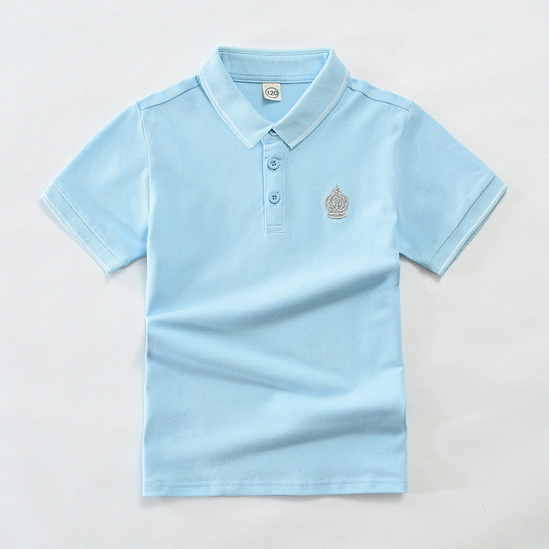 kids polo童儿童装男童女童短袖t恤夏季全棉纯棉刺绣100-170校服图片