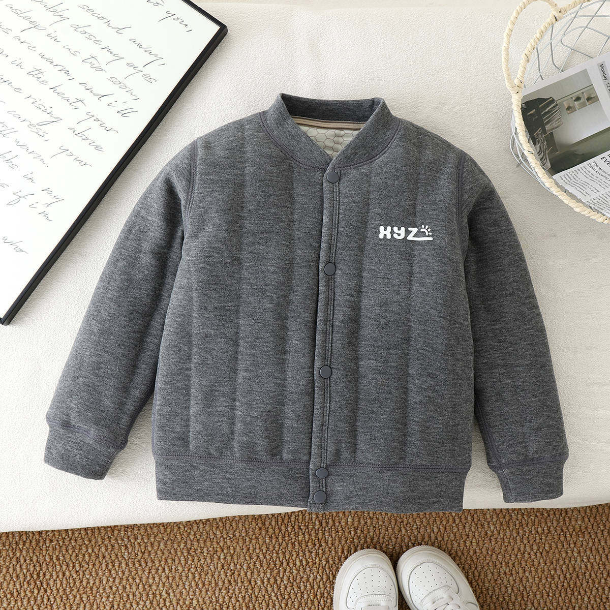 【校服神器】儿童棉服羊毛蚕丝保暖内衣家居服中大童棉袄上衣温变