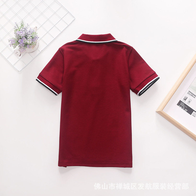 中小学生校服套装学院风英伦风园服夏装枣红短袖上衣