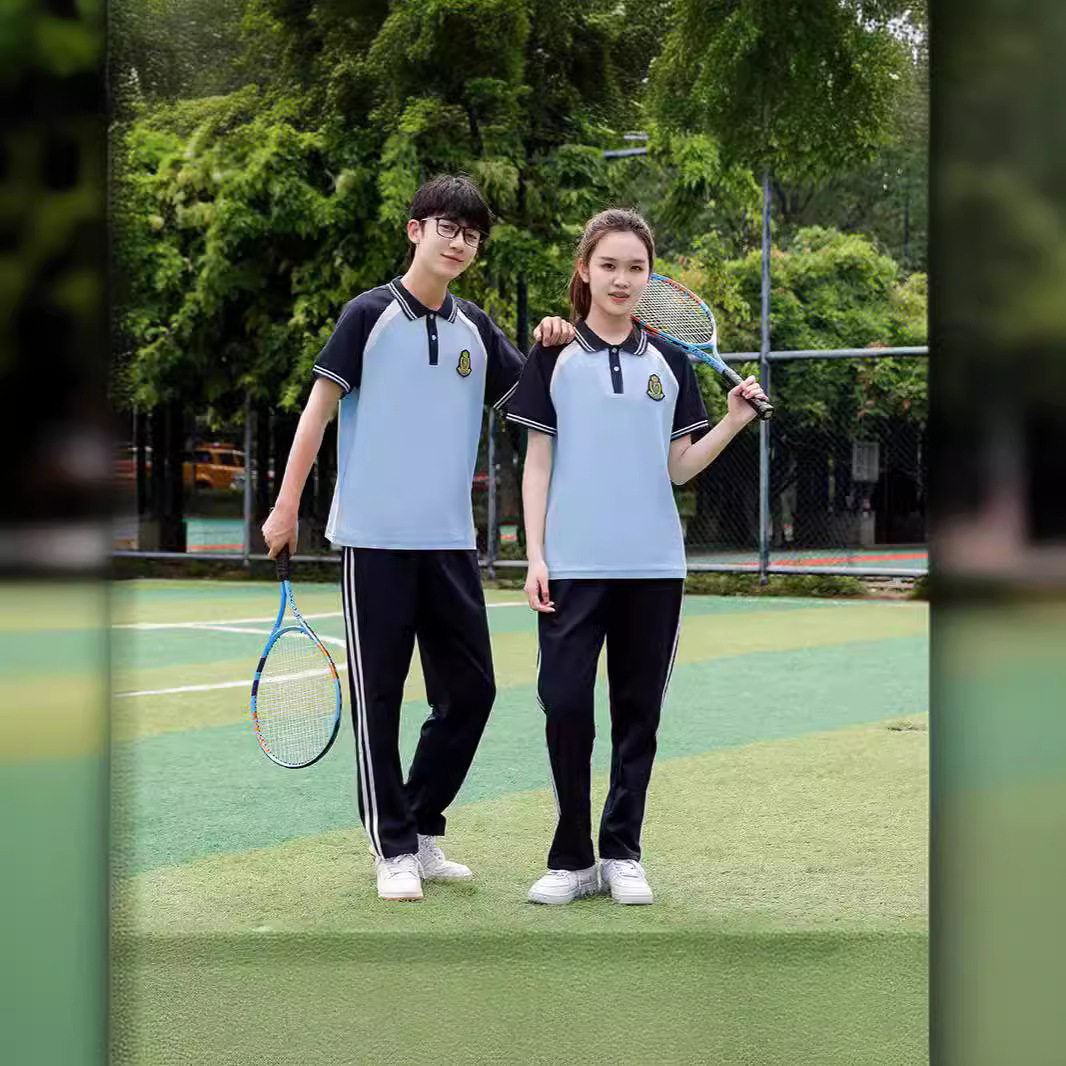 夏季中大专技术学生校服套装初中生班服运动短袖高中生男女团体服