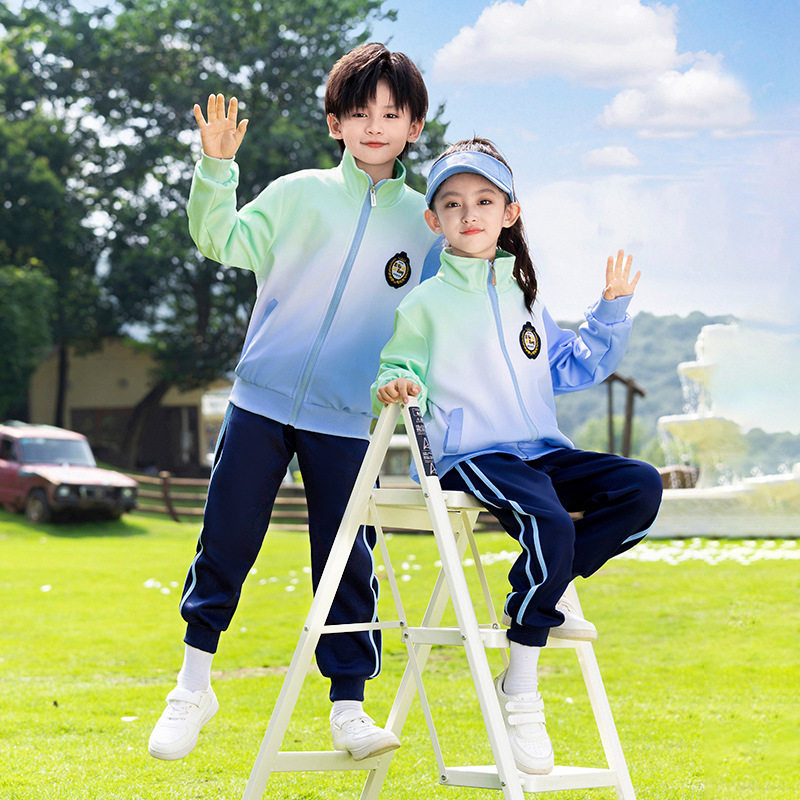 班服套装小学生儿童幼儿园园服一年级运动会校服秋夏季蓝色三件套