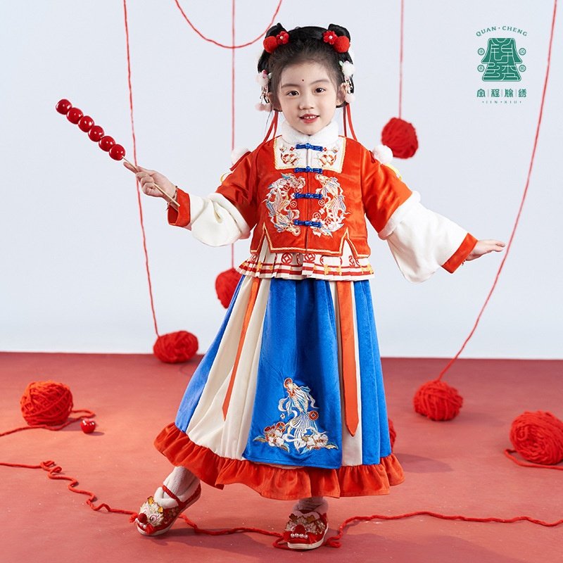 儿童汉服冬季加绒女童中国风唐装宝宝过年服超仙拜年服礼服拜年服,童装/婴儿装/亲子装,汉服,淘宝优惠券,粉丝福利购,淘宝优惠卷