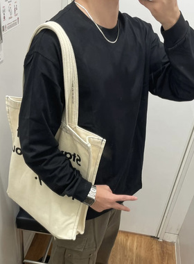 特价300g重磅纯色长袖T恤百搭基础款打底衫简约叠穿内搭休闲上衣