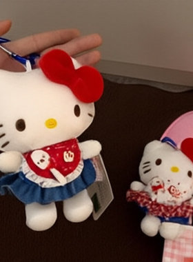 可爱Kitty包包挂件挂饰红苹果KT猫玩偶公仔女生礼物钥匙扣