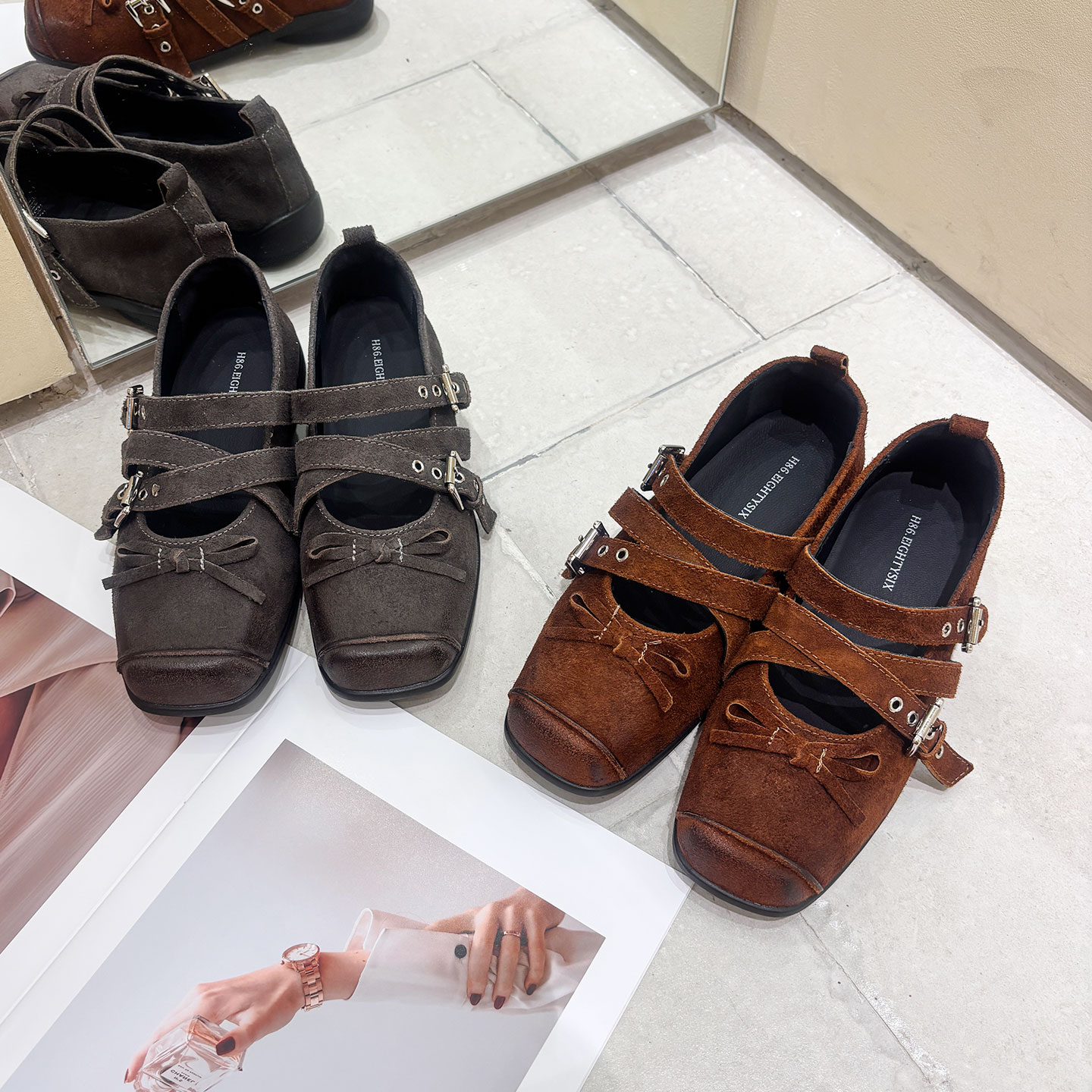 真皮擦色芭蕾舞玛丽珍单鞋小皮鞋