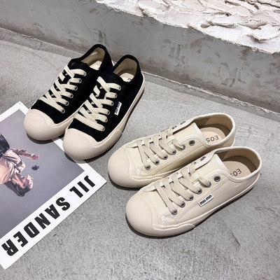 透气平底帆布女鞋简约软底小白鞋