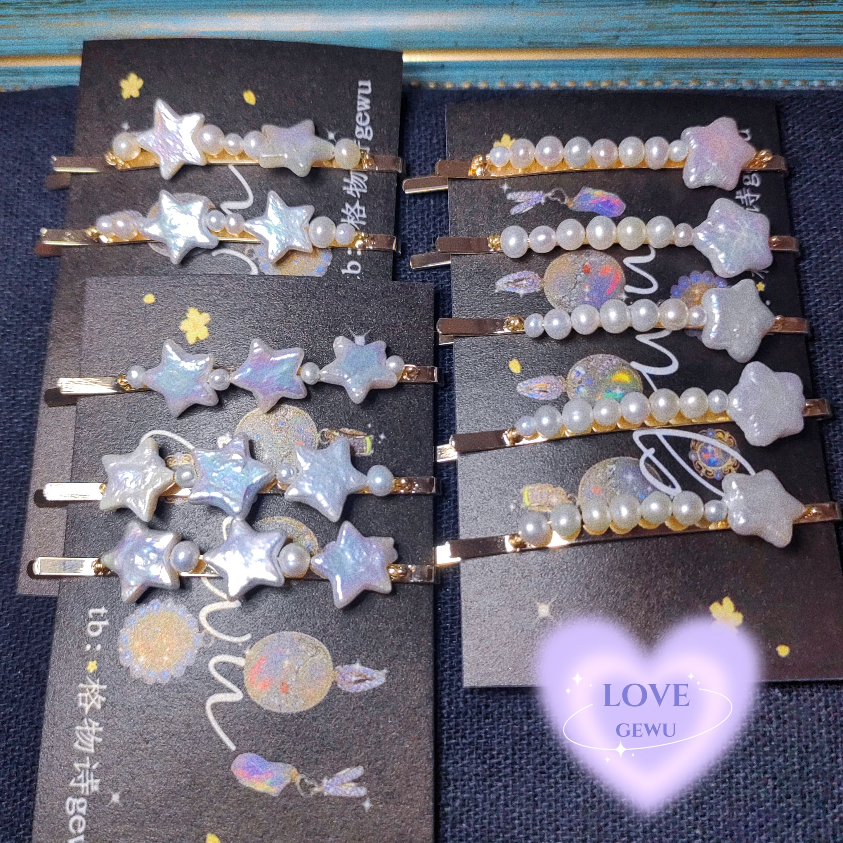 原创发夹格物淡水珍珠镶钻